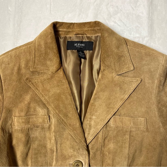 Alfani Suede Women's Jacket NWT tan size 1X - Picture 3 of 8